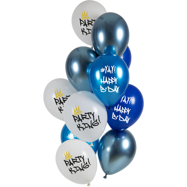 Happy Birthday Ballonnen Party King 33cm 12st