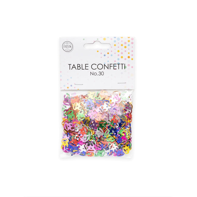 Tafelconfetti 30 Jaar Gekleurd