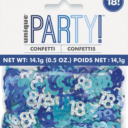 18 Jaar Confetti Zak Blauw 14gr