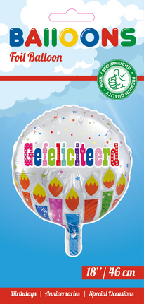 Helium Ballon Gefeliciteerd 45cm leeg