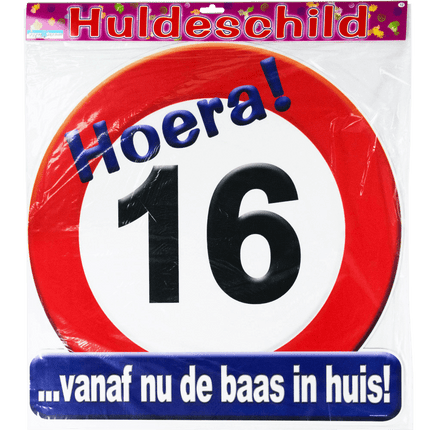 Deurbord 16 jaar Verkeersbord 50cm