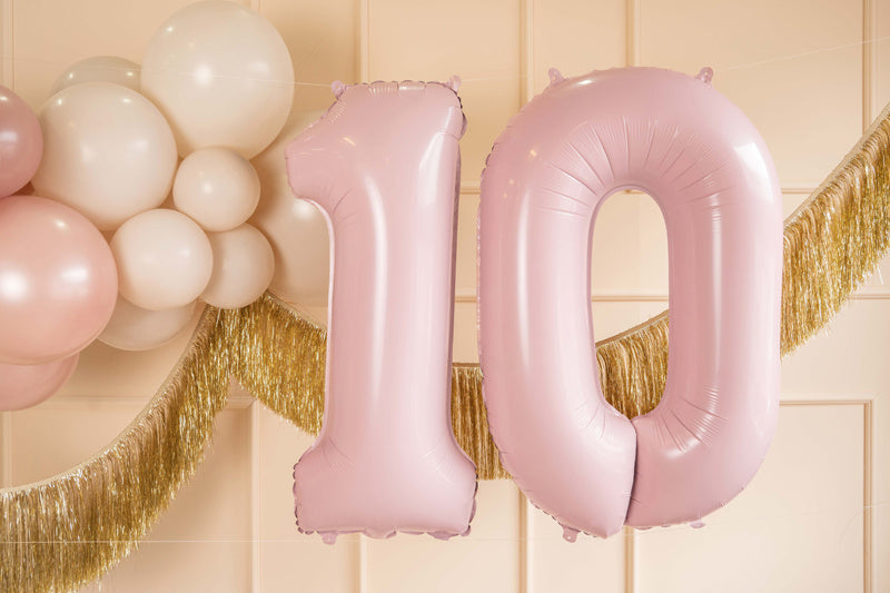 Foil Balloon Number ''0'',72cm, light pink