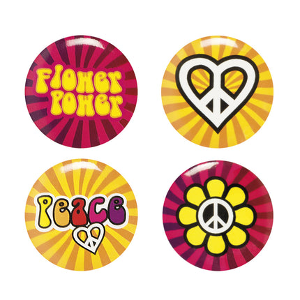 Hippie Buttons 3cm 4st