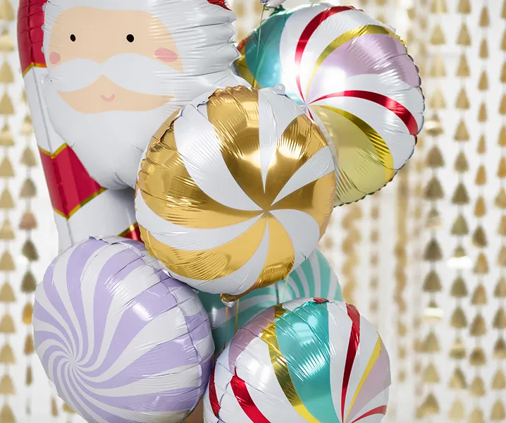 Helium Ballon Candy Goud Wit Leeg 35cm