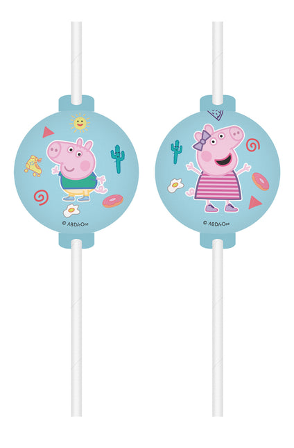 Peppa Pig Papieren Rietjes 4st