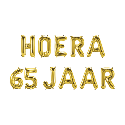 Gouden Ballonnen Set 65 Jaar Hoera 1,9m