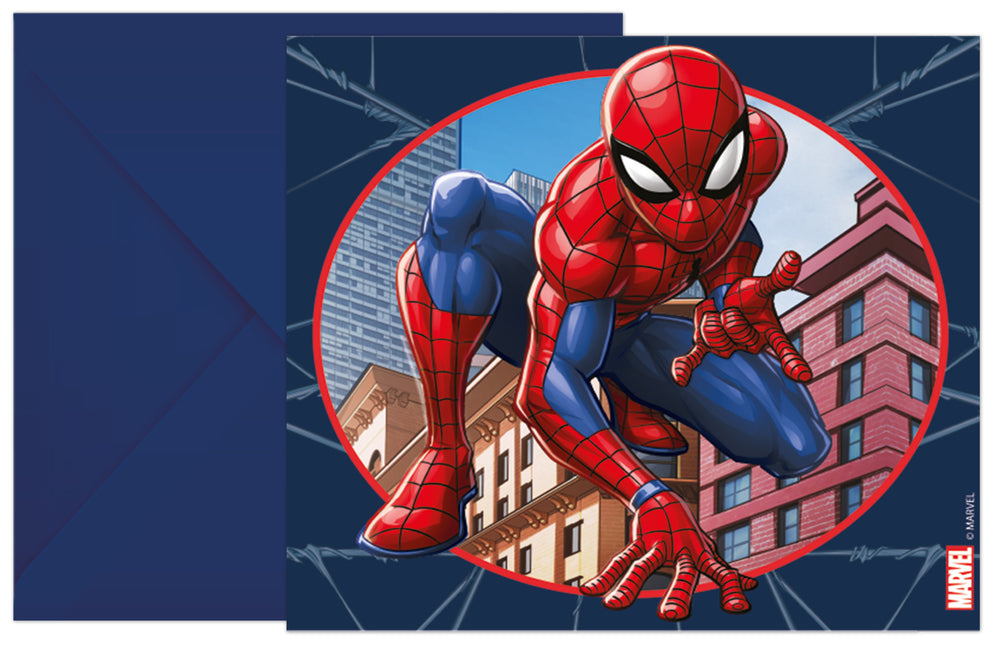 Spiderman Uitnodigingen 6st