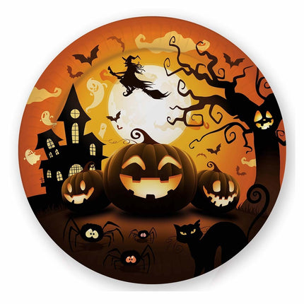 Halloween Borden Pompoen 23cm 6st