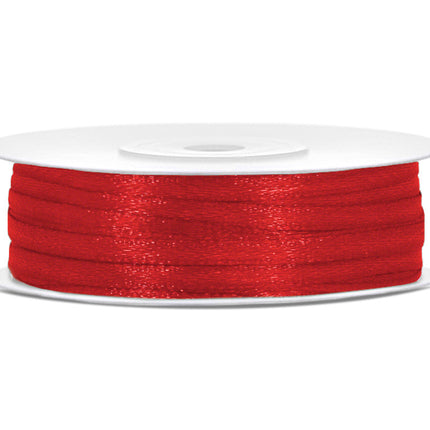 Satijn Lint Rood 3mm 50m