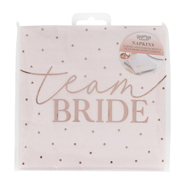 Rose Gouden Servetten Team Bride 16,5cm 16st