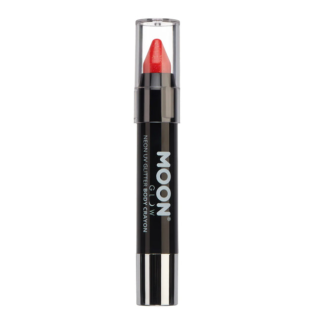 Moon Glow Neon UV Glitter Body Crayons Red 3.2g