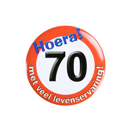 Button 70 Jaar Verkeersbord 5,5cm