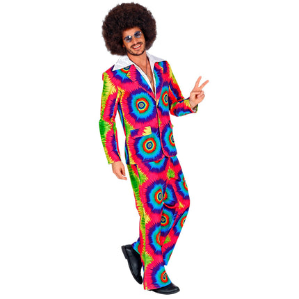 Disco 70S Kostuum Gekleurd Heren Groovy