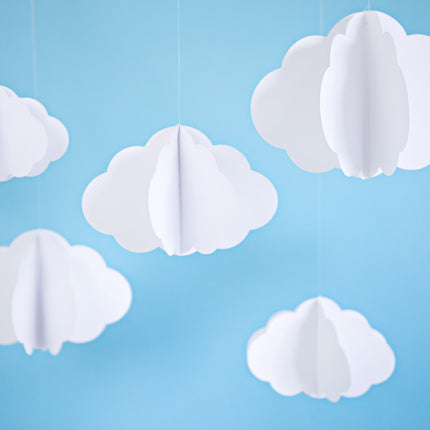 Hangdecoratie Wolken Wit 3st