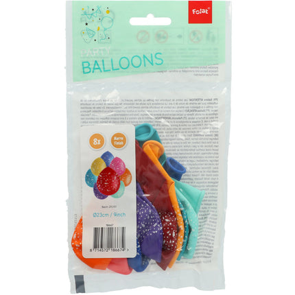 Ballonnen Confetti Gekleurd 23cm 8st