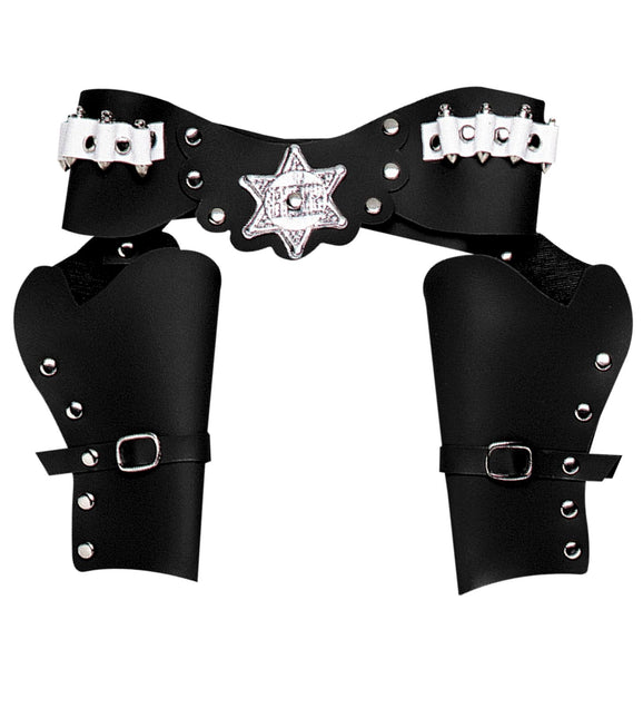 Zwarte Holster Cowboy Dubbel