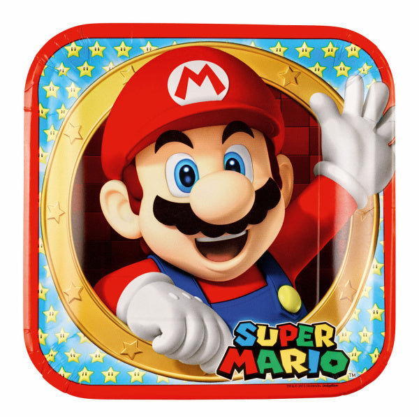 Super Mario Borden Vierkant 23cm 8st