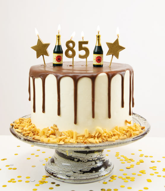 Kaarsjes 85 Jaar Champagne 17,5cm