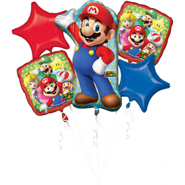 Super Mario Helium Ballonnen Set 5 delig leeg