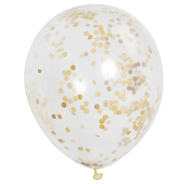 Confetti Ballonnen Goud 30,5cm 6st