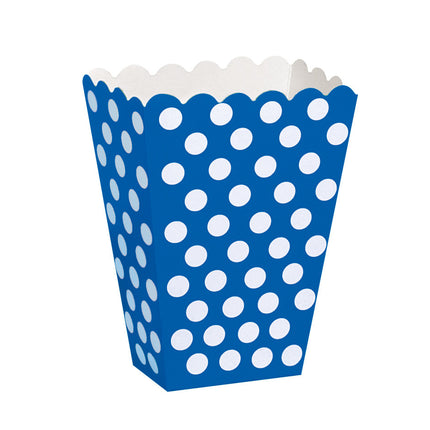 Blauwe Popcorn Bakjes Witte Stippen 13,7cm