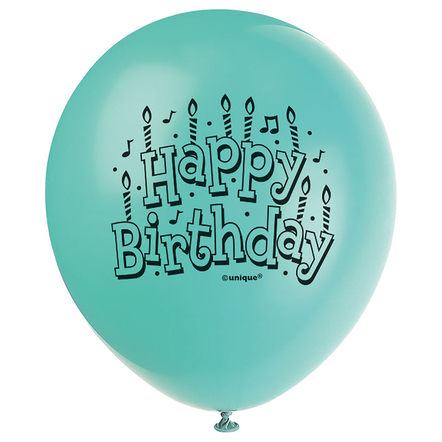 Happy Birthday Ballonnen Blauw 23cm 15st