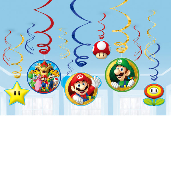 Super Mario Hangdecoratie 61cm 12 delig