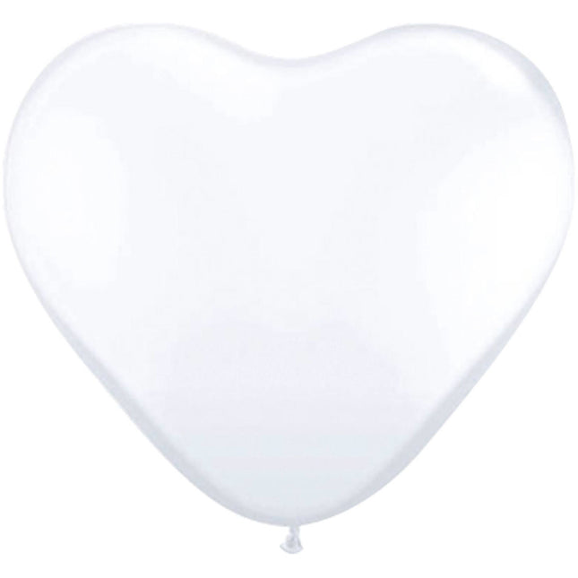 Witte Hartjes Ballonnen 30cm 8st