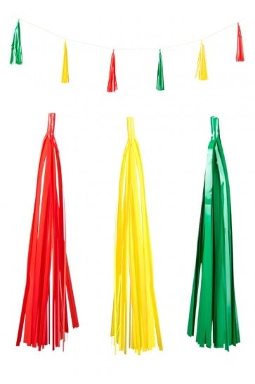 Tassel Guirlande Rood Geel groen 2,25m