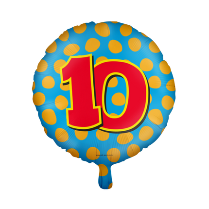 Helium Ballon 10 Jaar Gekleurd Leeg 46cm