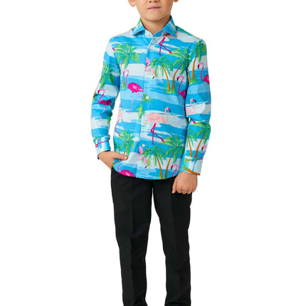 Hawaii Flamingo Overhemd Jongen OppoSuits