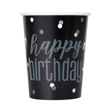 Happy Birthday Bekers Zwart 266ml 8st