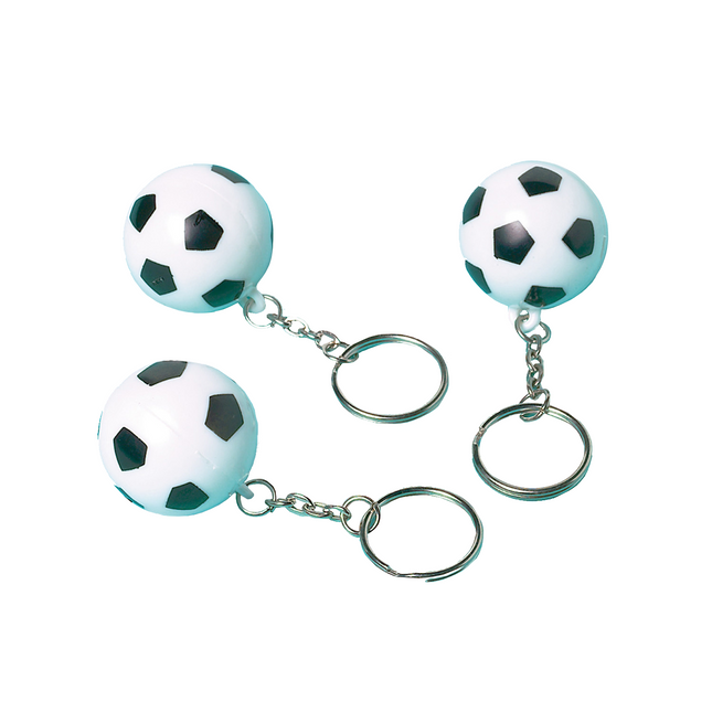 Voetbal Uitdeelcadeautjes Sleutelhangers 2,8cm 12st