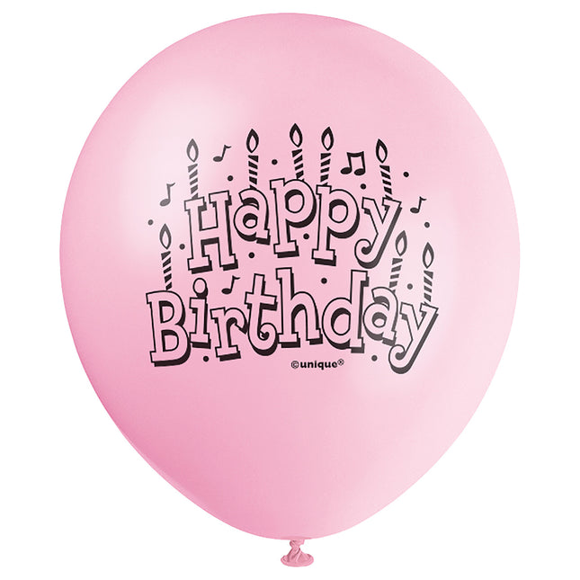 Happy Birthday Ballonnen Blauw 23cm 15st