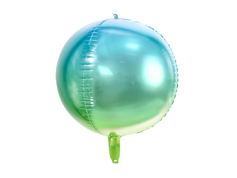 Helium Ballon Rond Blauw Groen Leeg 35cm