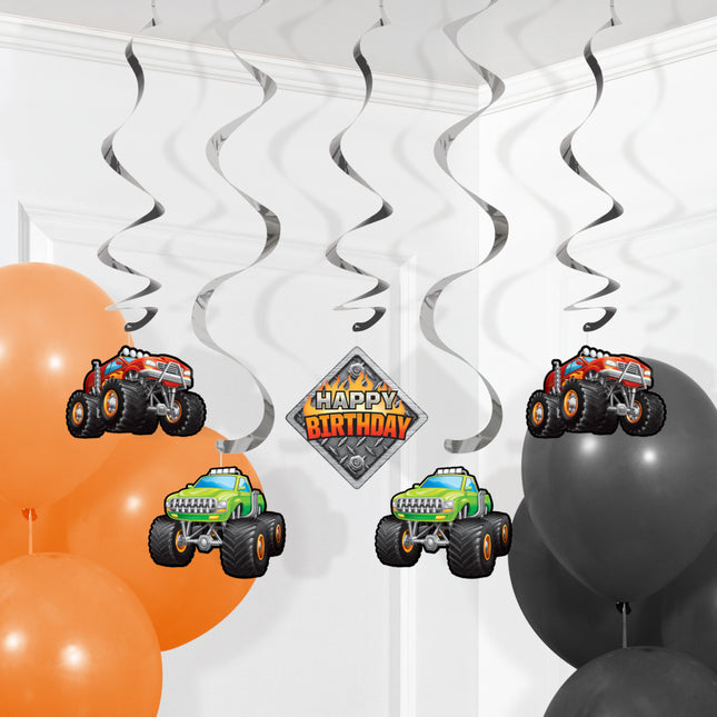 Monster Truck Hangdecoratie 99cm 5 delig