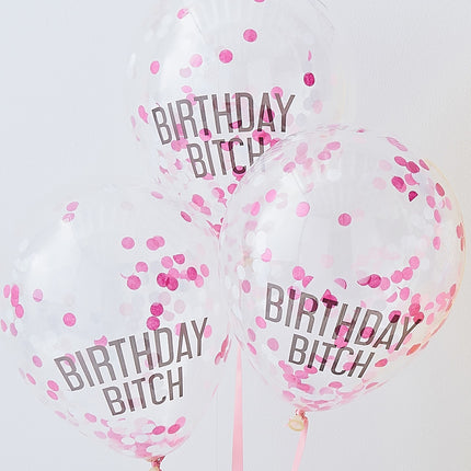 Roze Ballonnen Set Happy Birthday Bitch 2,5m