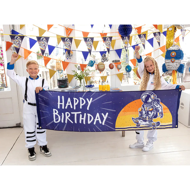 Space Party Banner Happy Birthday 1,8m