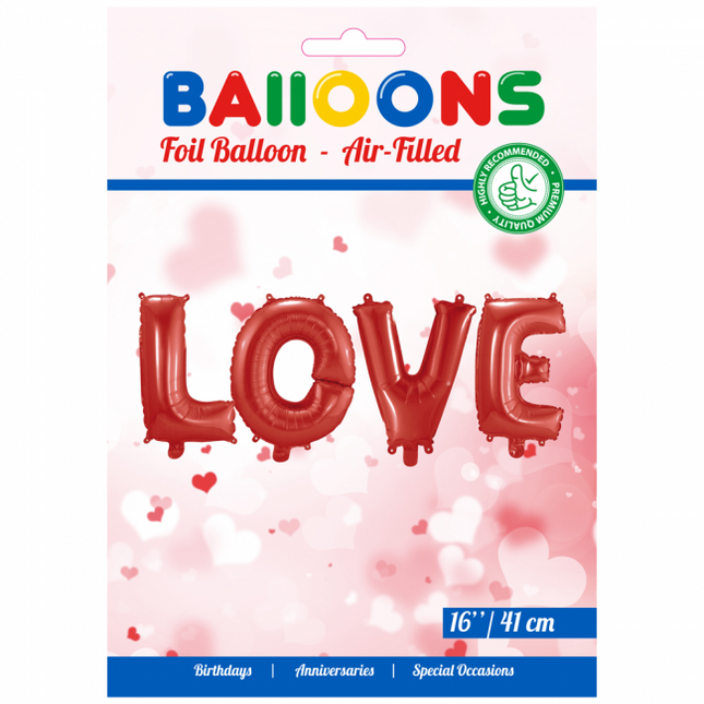 Ballonnen Letter Set Love Rood 41cm