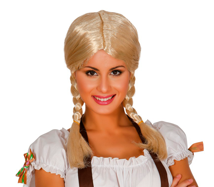 Oktoberfest Pruik met Vlechten Blond