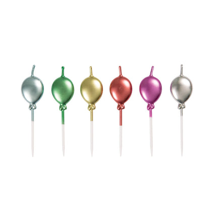 Kaars Ballonnen Metallic 6,4cm 6st