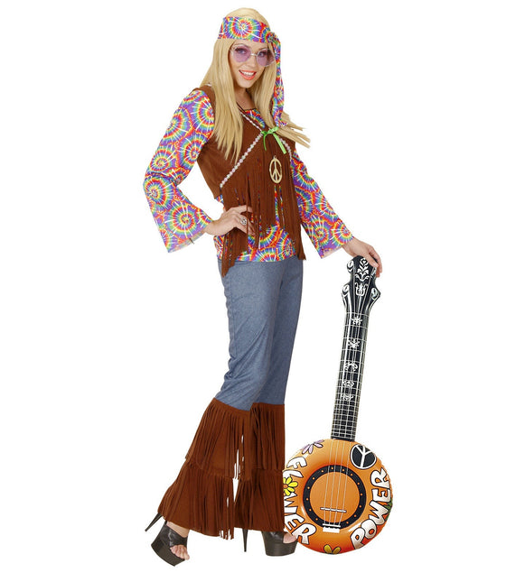 Hippie 60S Nep Banjo Oranje Opblaasbaar 1m