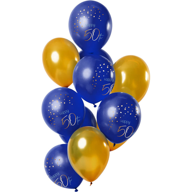 Ballonnen 50 Jaar Blauw 30cm 12st