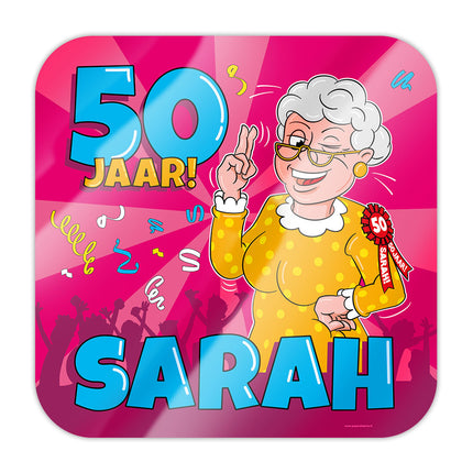 Sarah Deurbord 50 Jaar Cartoon 50cm