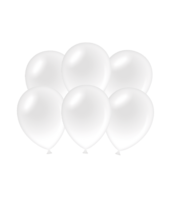 Witte Ballonnen Metallic 30cm 6st