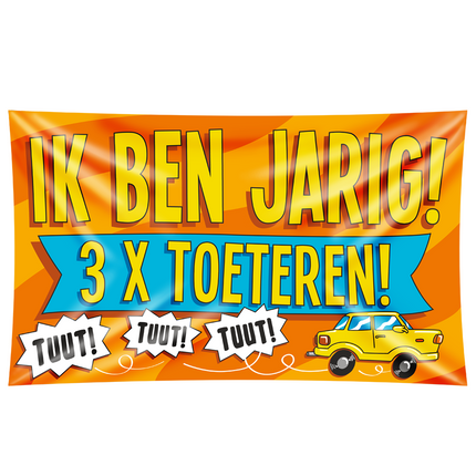 Gevelvlag Ik Ben Jarig 3x Toeteren! 1,5m