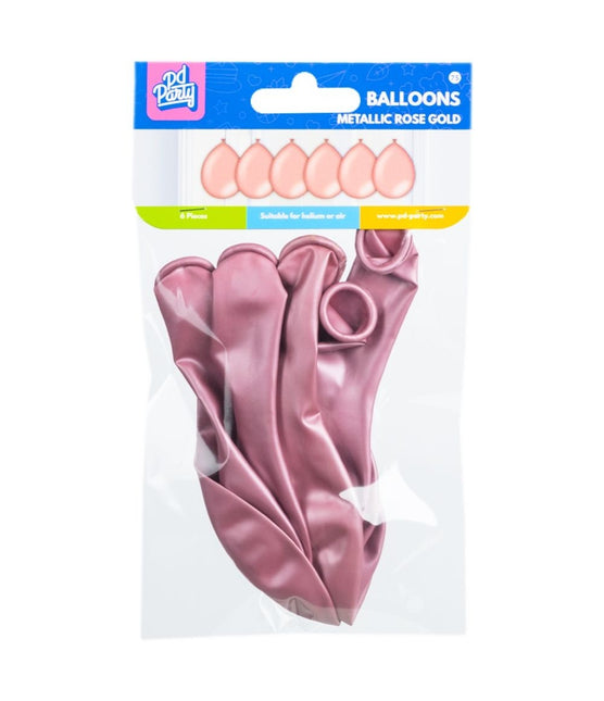 Rose Gouden Ballonnen Metallic 30cm 6st