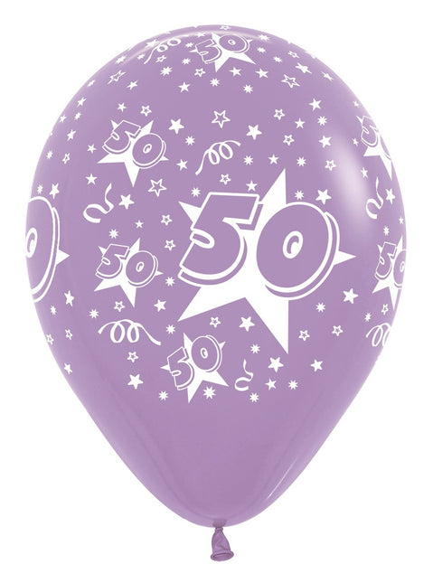 Ballonnen Number 50 Mix 30cm 25st