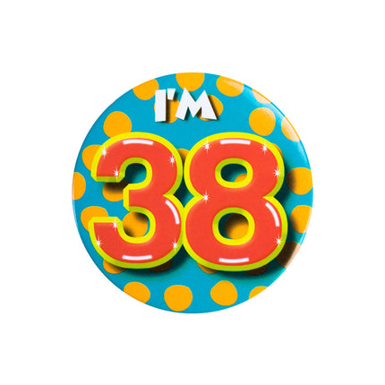 I'm 38 Button 38 Jaar 5,5cm