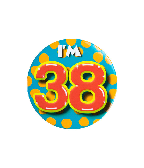 I'm 38 Button 38 Jaar 5,5cm